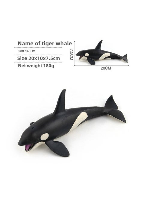 Simulation Whale Shark Tiger Shark Marine Biological Model Deep Sea Prehistoric Ancient Deng's Fish Trilobite Animal Model-Color:PL127-119 Killer Whale 180g