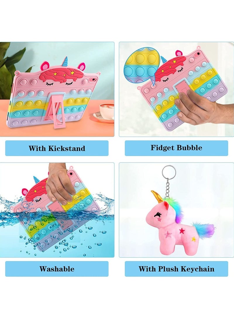 iPad 10th Generation Case 2022 with Kickstand Shoulder Straps Keychain Fidget Bubble Case for Girls Kids Cute Rainbow Cover for iPad 10th Gen 10.9 inch 2022  - Image 3