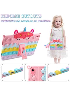 Generic iPad 10th Generation Case 2022 with Kickstand Shoulder Straps Keychain Fidget Bubble Case for Girls Kids Cute Rainbow Cover for iPad 10th Gen 10.9 inch 2022  - Image 4