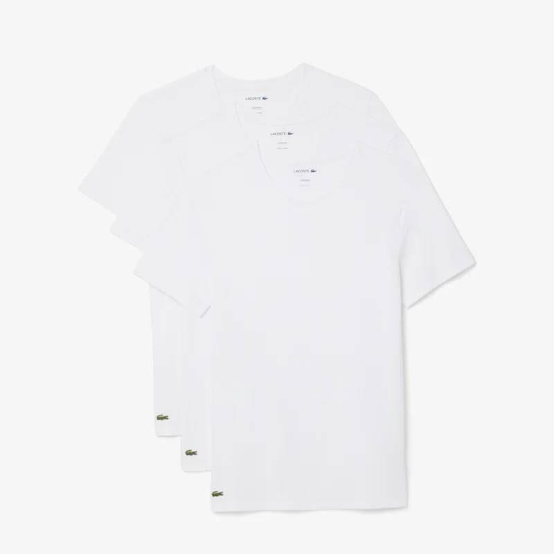 لاكوست ثلاث قطع قمصان قطنية بياقة دائرية