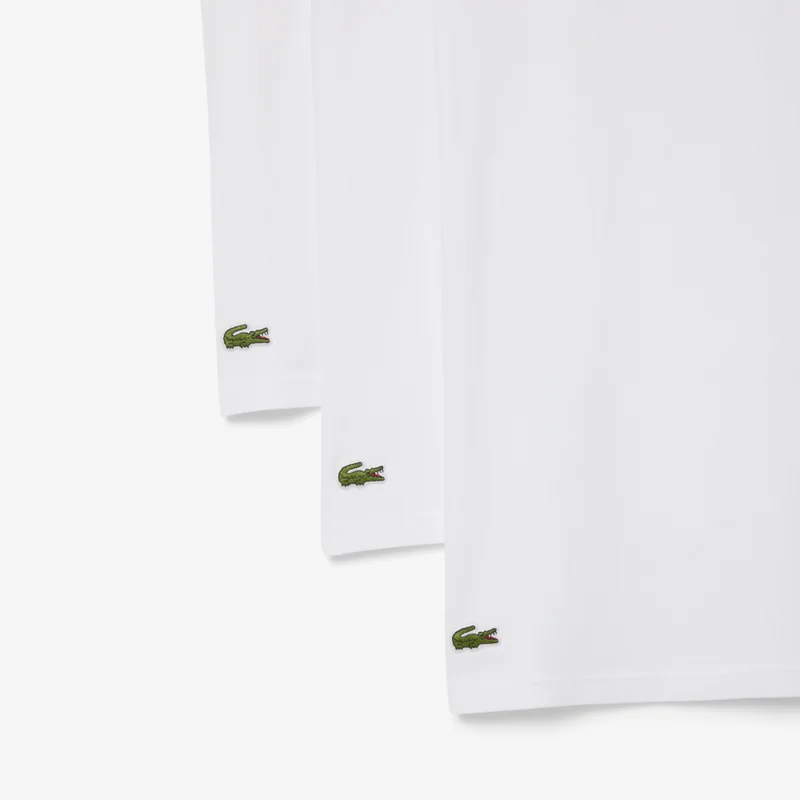 لاكوست ثلاث قطع قمصان قطنية بياقة دائرية