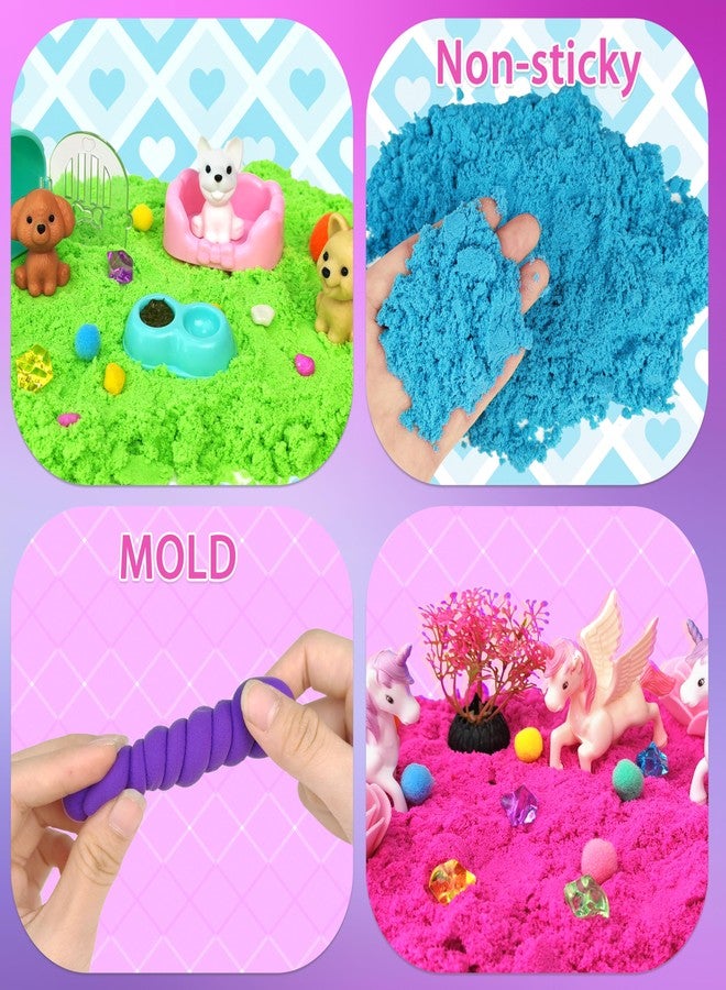 AGENTLAN Stackable Sensory Bin, Unicorn & Pet Sensory Sand, Unicorn and Pet Sandbox with Play Sand for Toddlers Boys and Girls, Kids Toys Gift for Age 3 4 5 6 7 8+ - Image 3