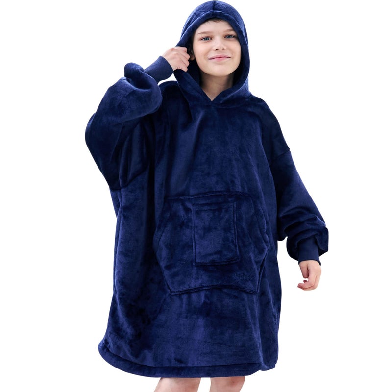 REDESS Blanket Hoodie Sweatshirt, Wearable Blanket Oversized Sherpa with Sleeves Giant Pocket, Cozy Hoodie for Children Kids - Image 1