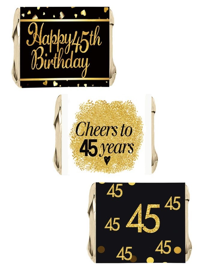PANHUI 45th Birthday Party Mini Candy Bar Wrappers - 45th Birthday Party Decor - 45 Stickers - Image 2