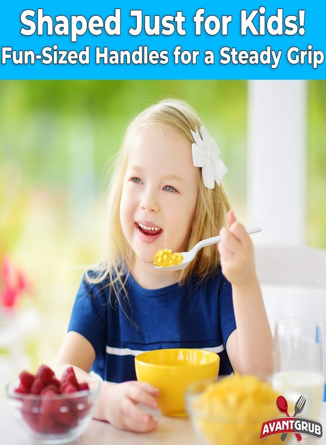 Eucatus Child Sized, Recyclable Plastic Sporks for Birthday Party and Crafts, 24Pc. White Non-Toxic 2-in-1 Utensil Set Makes Creative Toy Cupcake Toppers and Favors. Fork Crafting With Kids Made Easy and Fun! - Image 2