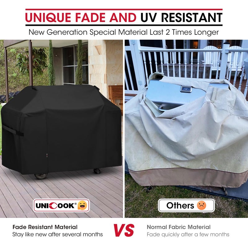 Unicook 65 Inch Grill Cover for Weber Genesis II 400 Series, 4 Burner BBQ Cover for Outdoor Grill, Heavy Duty Waterproof Fade Resistant, Compared to Weber 7131 - Image 3