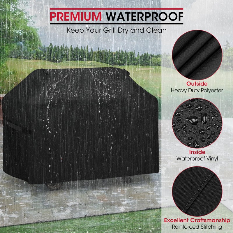 Unicook 65 Inch Grill Cover for Weber Genesis II 400 Series, 4 Burner BBQ Cover for Outdoor Grill, Heavy Duty Waterproof Fade Resistant, Compared to Weber 7131 - Image 5
