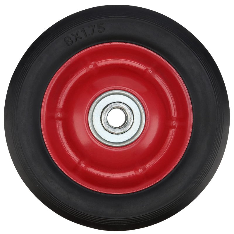 PINGEUI 4 PCS 8 Inch Solid Rubber Tire, Flat Free Solid Rubber Wheels, Hand Truck Replacement Wheels, 1/2-Inch Axle Hole, 220 lbs Max Load-Bearing Capacity - Image 4