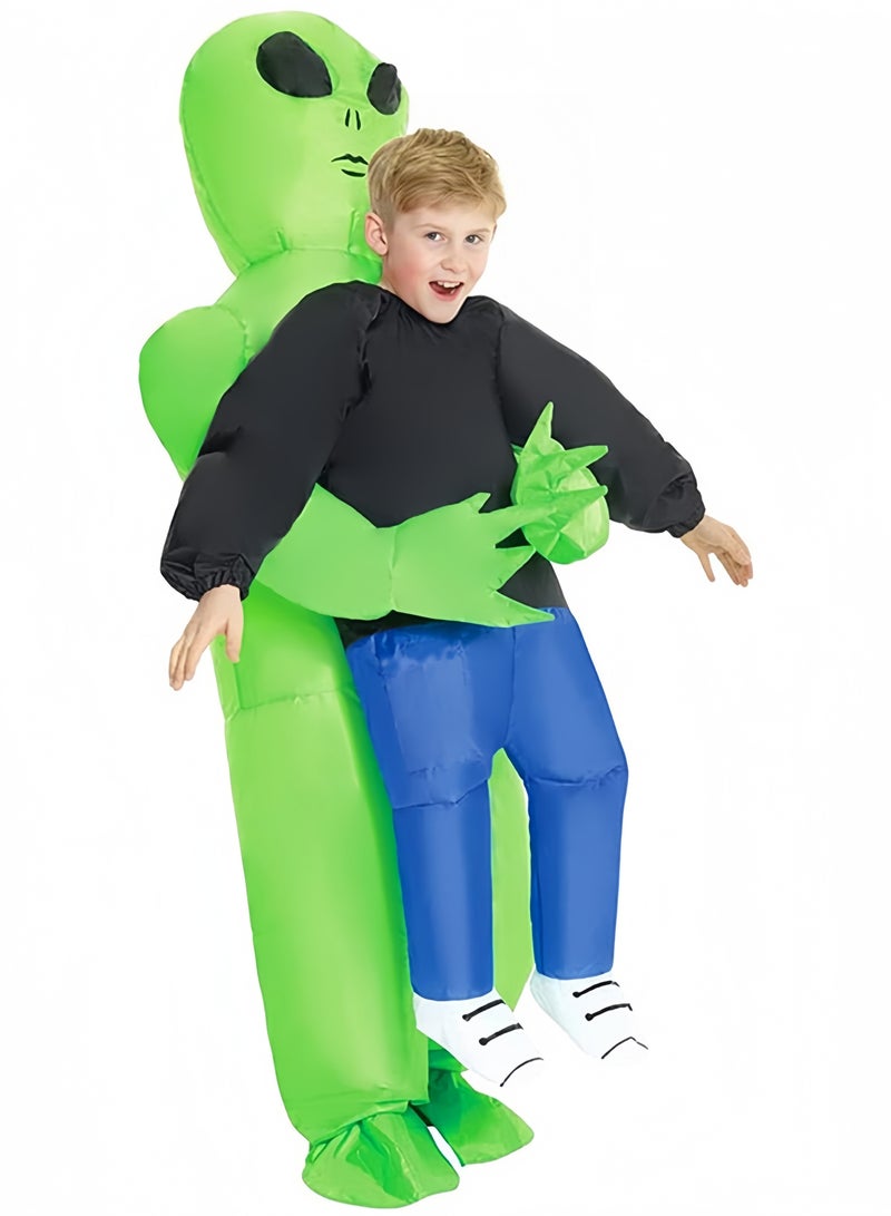 GGEROU Inflatable Alien Rider Costume Halloween Costume for Kids Inflatable Costumes Cosplay Party Dress Up, Green - Image 4