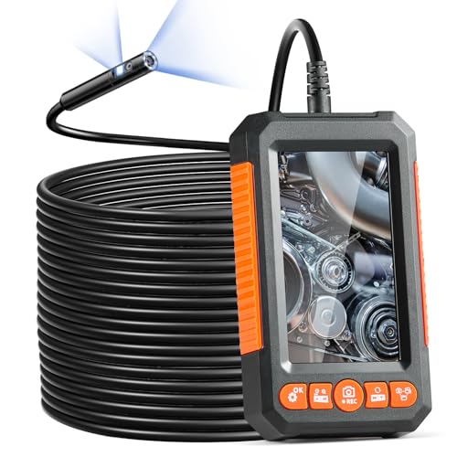 VEVOR Inspection Camera with Light, Screen Industrial Borescope, 1080P HD Split Screen, LED Lights Scope Camera for Automotive, Plumbing (4.3inch IPS Screen-49.2FT) - Image 1