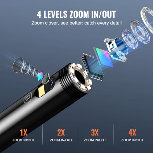 VEVOR Inspection Camera with Light, Screen Industrial Borescope, 1080P HD Split Screen, LED Lights Scope Camera for Automotive, Plumbing (4.3inch IPS Screen-49.2FT) - Image 4