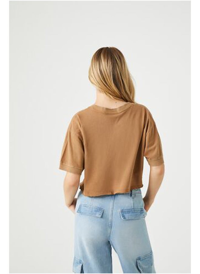 FOREVER 21 - Button-Front Crop Top - Image 1