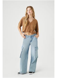 FOREVER 21 Button-Front Crop Top  - Image 4