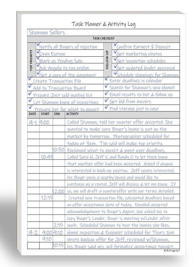 Life Charge Task Planner & Activity Log Notepad - 60 Page Undated Daily & Hourly Planning Pad, To-Do List, Checklist, Track Time & Tasks, ADHD Tracker - Organize Workday, Boost Productivity - 8.5 x 11 Tear Sheets - Image 1
