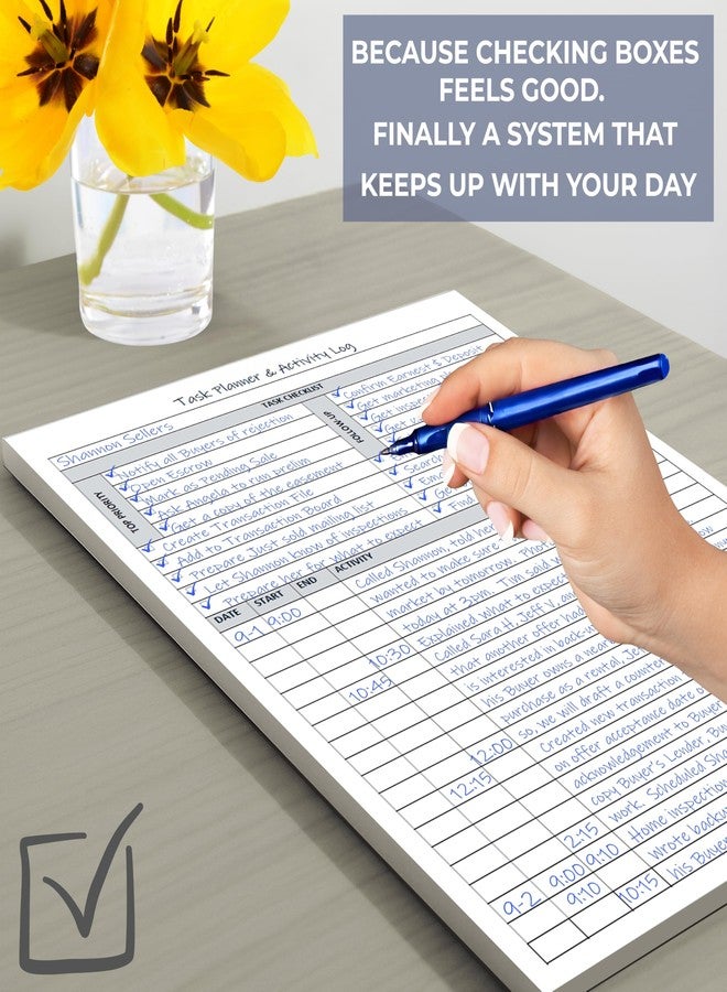 Life Charge Task Planner & Activity Log Notepad - 60 Page Undated Daily & Hourly Planning Pad, To-Do List, Checklist, Track Time & Tasks, ADHD Tracker - Organize Workday, Boost Productivity - 8.5 x 11 Tear Sheets - Image 4