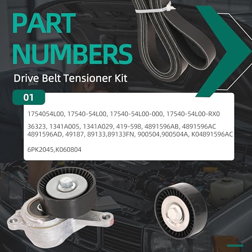 Riyhch 1754054L00 Complete Serpentine Belt Drive Component Kit Compatible with Suzuki Grand Vitara 2009-2013 for SX4 2010-2013 2.4L L4 OE# 36323 6PK2045 - Image 3