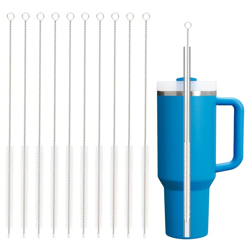 Beonsky Straw Cleaner Brush for Stanley, 10Pcs Extra Long Straw Cleaning Brush for 40oz 30oz 20oz 14oz Stanley Mug and Cleaning More Glass, Stainless,Bottle and Silicone Straw - Image 1