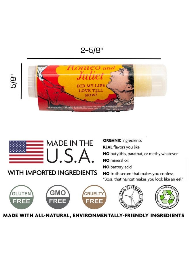 ذي أن إمبلويد فيلوسوفرز جيلد اقرأ مرطب الشفاه ماي ليبس النص الكامل لمشهد الشرفة روميو وجولييت تحت الملصق بنكهة الكمثرى ولم يتم الإساءة إلى الحيوانات في تصنيعه وصُنع في الولايات المتحدة الأمريكية من مكونات طبيعية ومستوردة. - Image 2