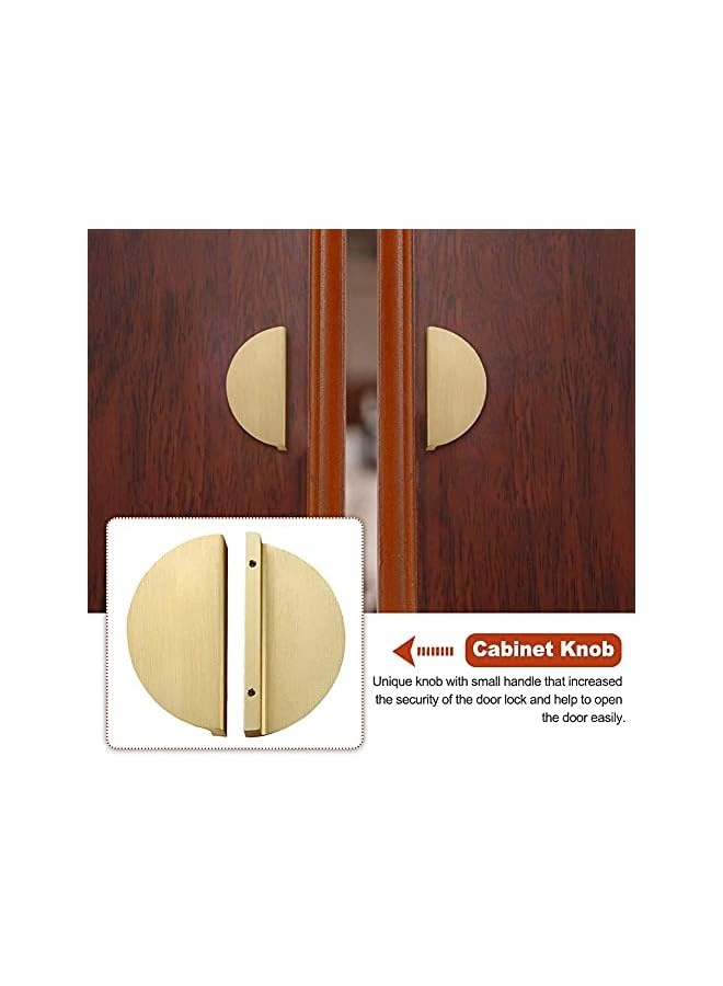 PROMASS 4PCS Half Circle Moon Drawer Knobs Pull Handles,3.9'' Half Moon Pulls Cabinet Handle,Brass Dresser Drawer Knob, Semicircle Dresser Pulls Cabinet Handle for Cabinetry,Wardrobe, Book Cabinet (4pcs/set) - Image 3