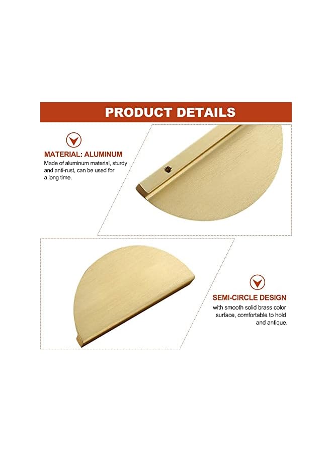 PROMASS 4PCS Half Circle Moon Drawer Knobs Pull Handles,3.9'' Half Moon Pulls Cabinet Handle,Brass Dresser Drawer Knob, Semicircle Dresser Pulls Cabinet Handle for Cabinetry,Wardrobe, Book Cabinet (4pcs/set) - Image 4