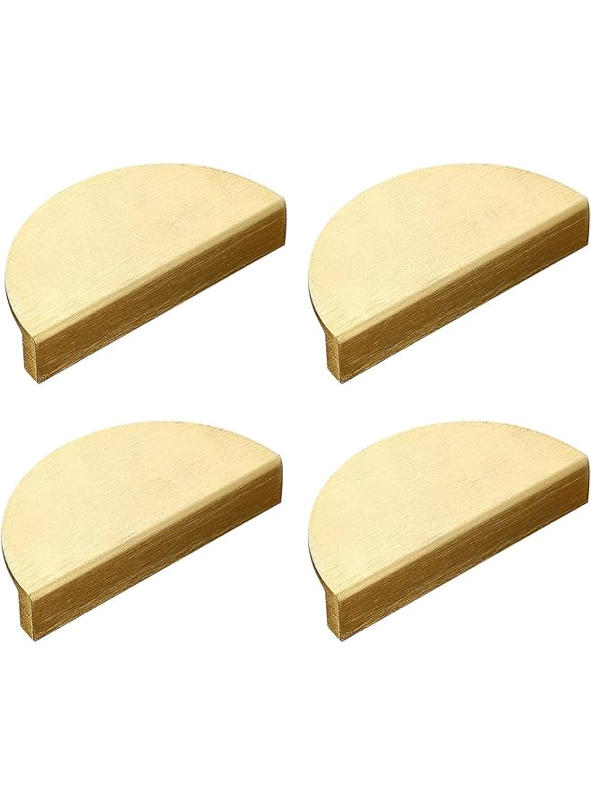 PROMASS 4PCS Half Circle Moon Drawer Knobs Pull Handles,3.9'' Half Moon Pulls Cabinet Handle,Brass Dresser Drawer Knob, Semicircle Dresser Pulls Cabinet Handle for Cabinetry,Wardrobe, Book Cabinet (4pcs/set) - Image 1