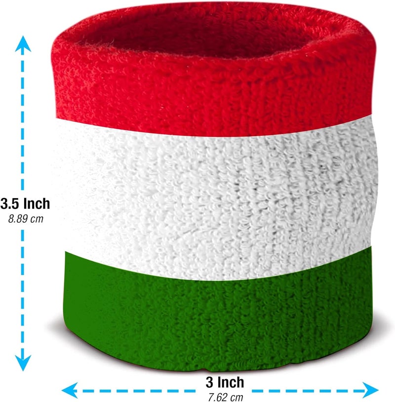 Suddora Striped Sweatband Set, Moisture Wicking 2 Wristbands and 1 Headband, Breathable Athletic Sweat Bands for Sports, Costumes & Cosplay, Matching Bands to Wear with Jersey - Image 4