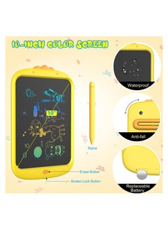 KASTWAVE KASTWAVE LCD Writing Tablet 10 Inch Kids Drawing Pad, Colorful Screen Doodle Board for Toddlers, Traveling Gift Toys for 3..7 Year Old Boys Girls Preschool Birthday Gift Age 3..7 (Yellow)  - Image 2