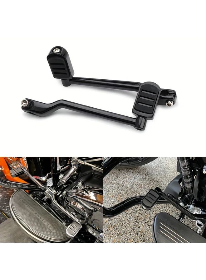 Black Heel Toe Shift Pegs Kit Ergonomic Front And Rear Levers Shifter Pegs Compatible With 1986 2017 Fl 1988 2023 Touring Road King Road Glide Street Glide Electra Glide And 2008 Later Trike Models - Image 2