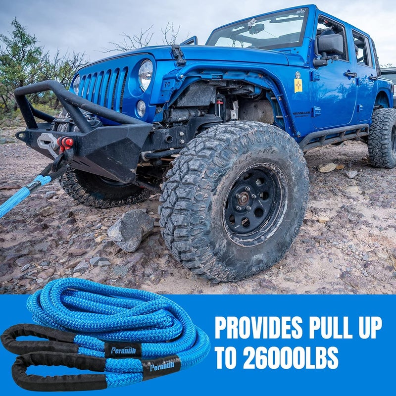 Perantlb Kinetic Recovery Rope 7/8 x 20ft (26000lbs) - Heavy-Duty Nylon Double Braided Tow Rope for Trucks, ATVs, UTVs, SUVs - Image 3