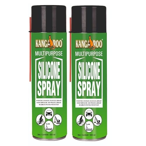 Kangaroo Silicone Lubricant Spray, 500ml Odourless, Colourless & Non-Toxic Lubricant, Rejuvenates & Shines Surfaces, Lubricates Most 2 Pcs - Image 1