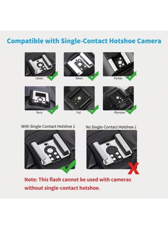 جودوكس فلاش كاميرا Godox Lux Junior Retro، GN12 مع قوة فلاش 7 مستويات، CCT 6000K±200K مع تحكم بصري S1/S2 لفوجي، لكانون، لنيكون، لسوني، لكاميرا أوليمبوس - Image 2