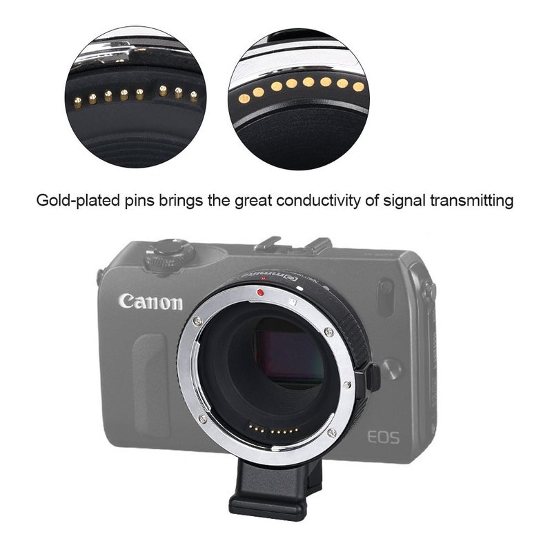 Commlite CM-EF-EOS M Electronic Auto-Focus Lens Mount Adapter-Canon EF/EF-S D/SLR Lens to Canon EOS M (EF-M Mount) Mirrorless Camera Body Adapter for Canon EOS M1 M2 M3 M5 M6 M10 M50 M100 - Image 5