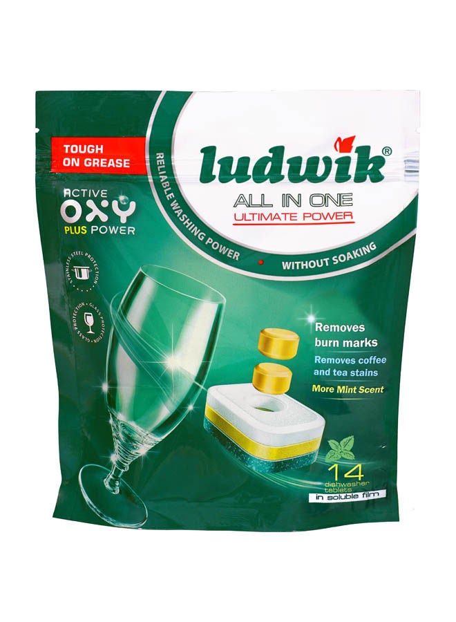 سعر ومواصفات ludwik All In One Dishawsher Tabs Mint 14 Pcs (Z2FBE2EABB165E48DF646Z) على Noon EG