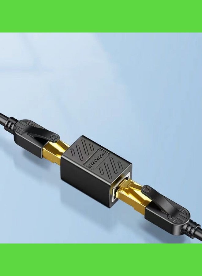 RJ45 Coupler ethernet LAN Connector Cable Pack Of 2 black  - Image 2