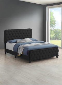 Topanga Tufted Upholstered Bed 200x180 King Size Black Color