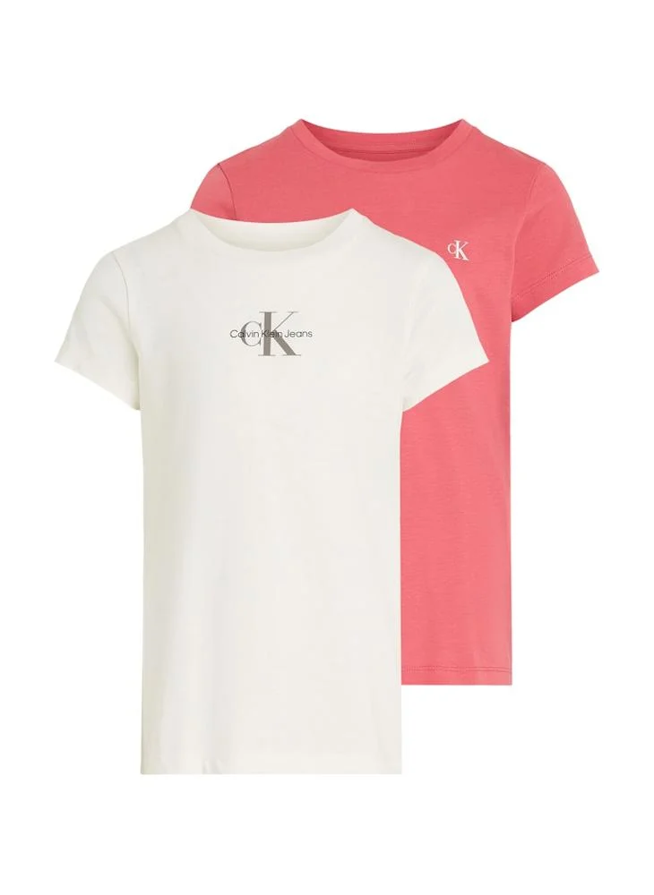 كالفن كلاين جينز Kids 2 Pack Logo Detailed Slim T-Shirt