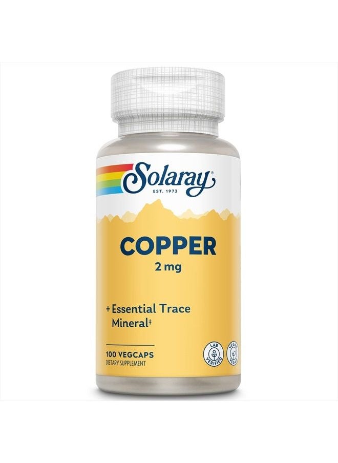 Solaray Solaray Copper 2 mg | Healthy Red Blood Cell Formation, Immune and Nerve Function Support | Non-GMO | 100ct  - Image 2