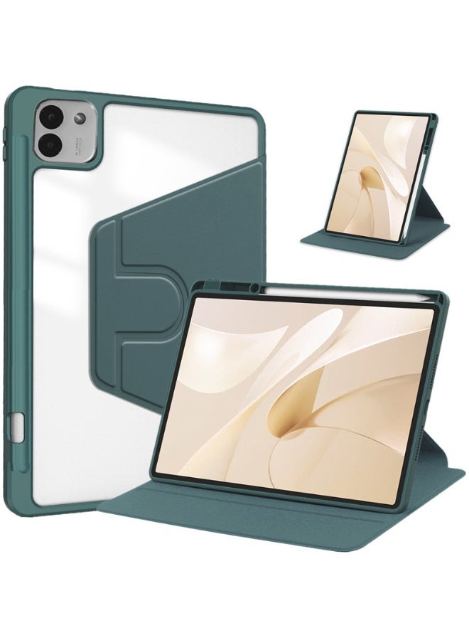 Case for Honor MagicPad 3 13.3-inch (2025) Tablet Leather Case with Auto Wake/Sleep, 360° Rotating Stand Acrylic Clear Back Cover Built-in Pencil Holder - Image 1