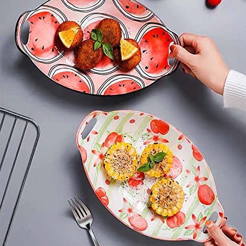 Primetan Bakeware Set Rectangle Round Bakin Dish Bowl For KitchenHotelRestaurantBanquet and Daily Use Watermelon - Image 2