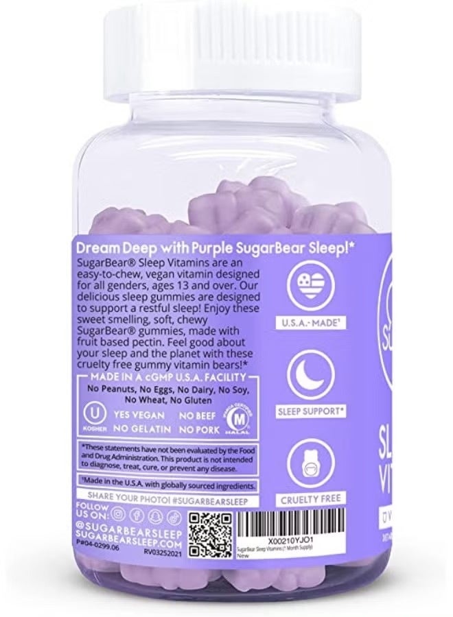 SugarbearPRO Sleep Deep 5-HTP Gummies – 60 Vegetarian Sleep Aid Gummies – Relaxation & Mood Support with 5-HTP, Melatonin, L-Theanine, Vitamin B6 – Non-GMO, Gelatin-Free, Natural Flavor  - Image 3