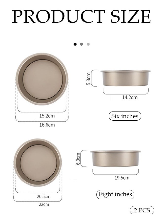DUNISO 2 Pieces of Circular cake molds, carbon steel baking mold，baking tray, detachable bottom,curled edge design，suitable for making baked cake cheesepudding  - Image 2