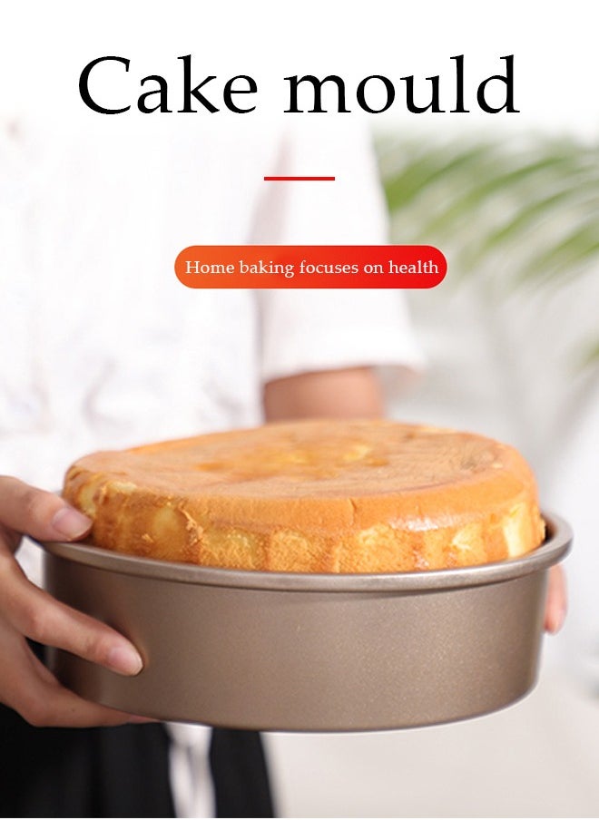 DUNISO 2 Pieces of Circular cake molds, carbon steel baking mold，baking tray, detachable bottom,curled edge design，suitable for making baked cake cheesepudding  - Image 3