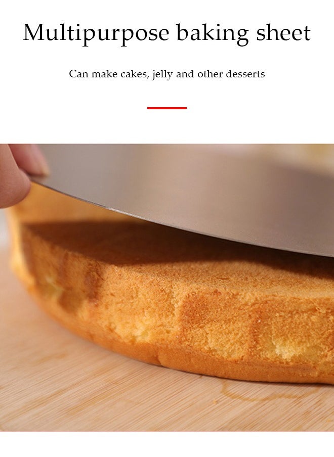 DUNISO 2 Pieces of Circular cake molds, carbon steel baking mold，baking tray, detachable bottom,curled edge design，suitable for making baked cake cheesepudding  - Image 5