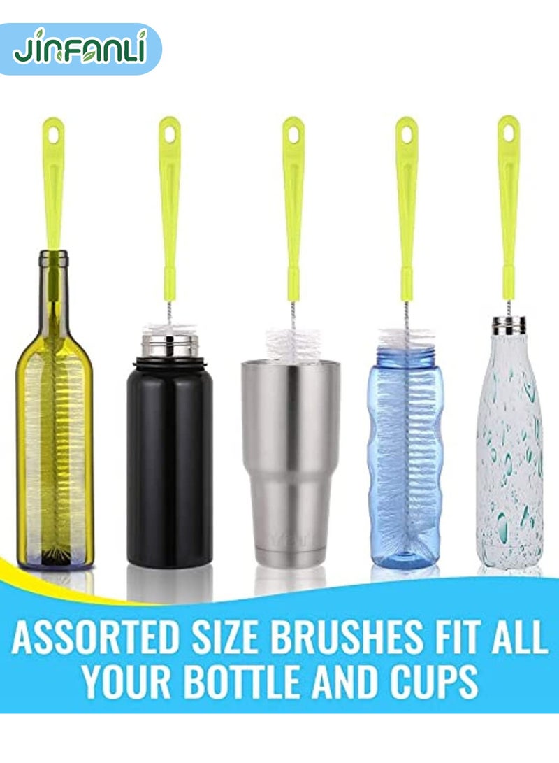 JINFANLI 5Pcs Long Handle Cleaning Brush Sets For Narrow-mouth Baby Bottle Sports Water Bottle Glass Containers Cleaner Tools (greener) - Image 3
