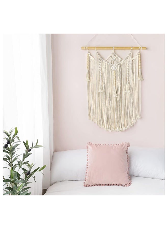 انتيكيانو مكرمية جدارية للتعليق على الحائط، ديكور عصري بوهيمي 80x59 سم - Image 2