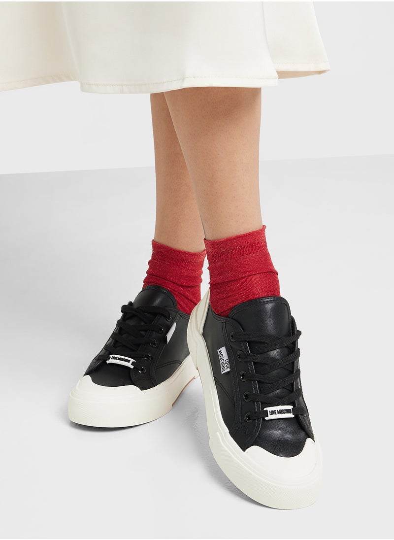 Love Moschino Lace Up Low Top Sneakers  - Image 5