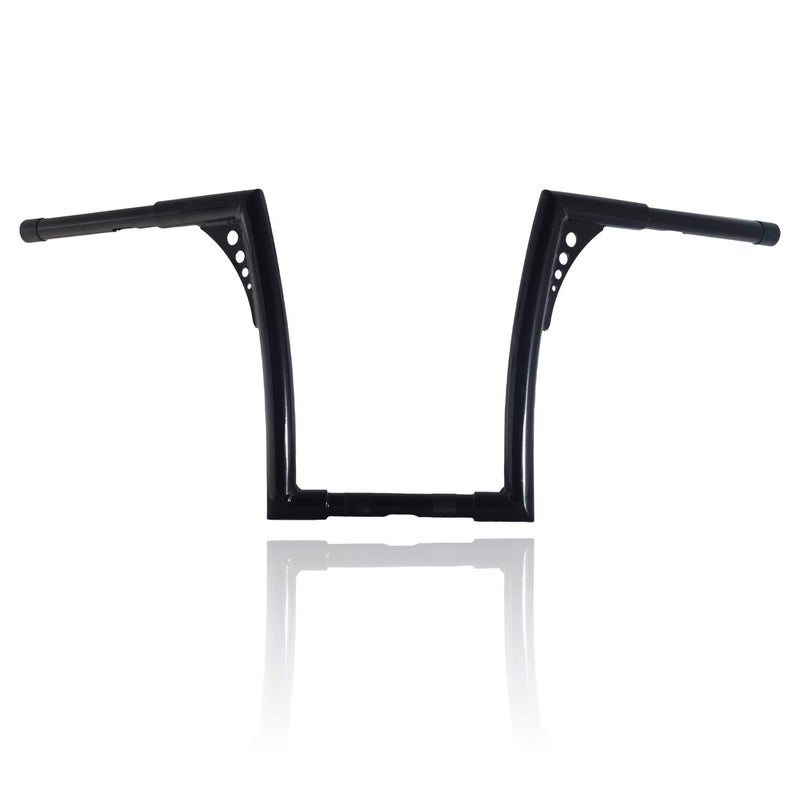 Gloss Black 14 Inch Rise 114 Batwing Ape Hangers Handlebar Compatible With Harley Softail FLST FXST Sportster XL 883 1200 Touring Road GlideRoad King