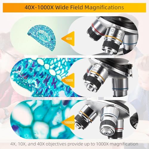 SWIFT Compound Monocular Microscope SW200DL with 40X1000X Magnification Dual Light Precision Fine Focus WideField 25X Eyepiece and Cordless Capability for Student Beginner - Image 3
