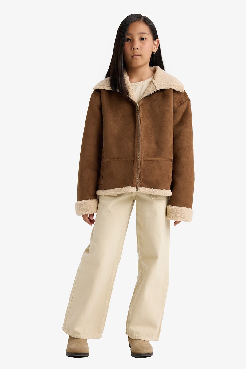 DeFacto Girl Plush Lined Zippered Jacket - Image 2