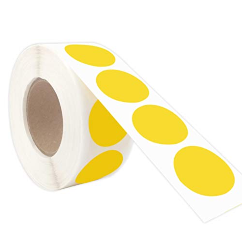 PARLAIM 1 Inch Round Permanent Adhesive Color-Code Dot Stickers,1000 per Roll dots Label Dispenser Box (Yellow) - Image 2